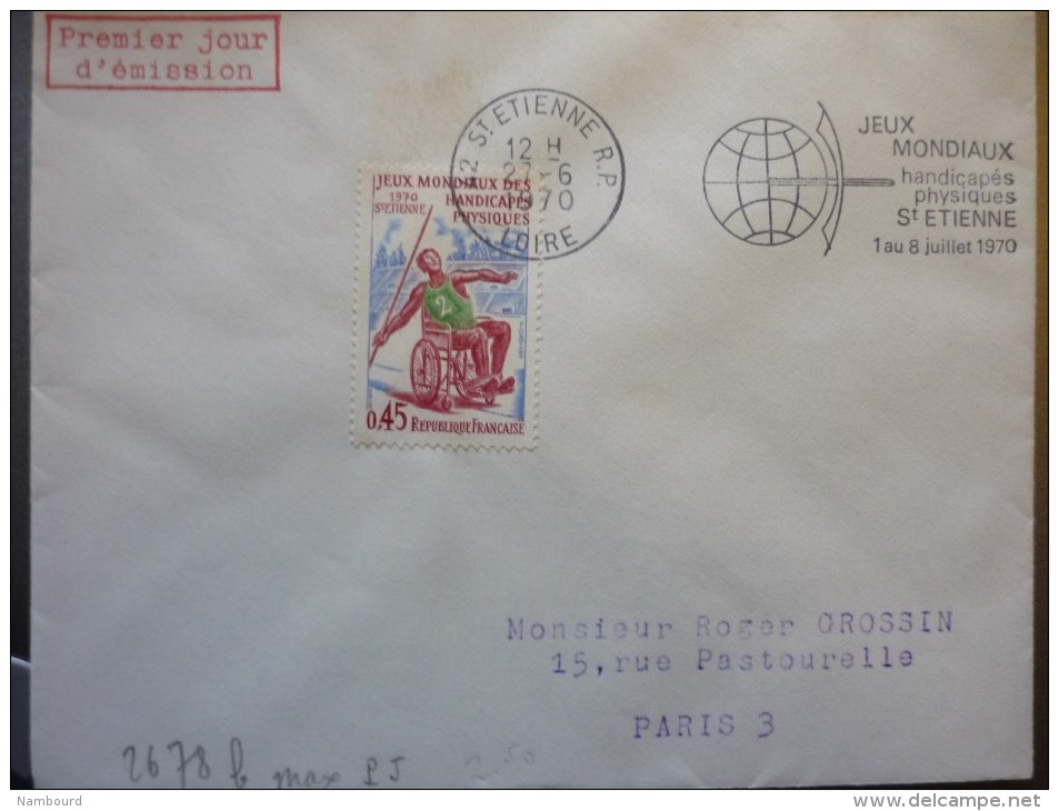 St Etienne Loire : Jeux Mondiaux Handicapés Physiques St Etienne 1 Au 8 Juillet 1970 - Mechanical Postmarks (Advertisement)