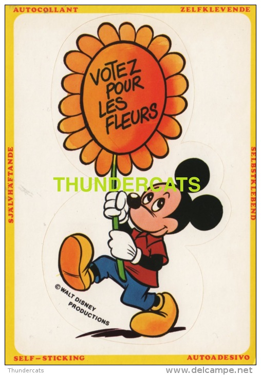 CPA ILLUSTRATEUR  DESSIN MICKEY MOUSE  WALT DISNEY PRODUCTIONS EDITIONS CORNA STICKER AUTOCOLLANT - Autres & Non Classés