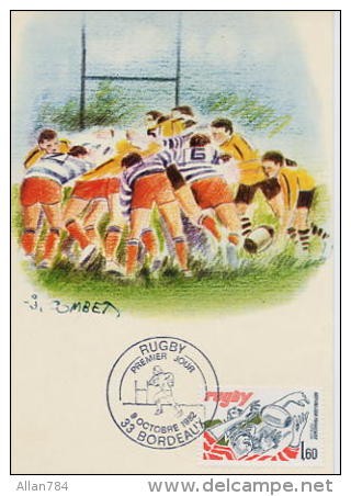 CP MAXIMUM  RUGBY  - 9/10/82 - EDITIONS CEF - EXCELLENT ETAT - DESSIN J. COMBET - - Autres & Non Classés