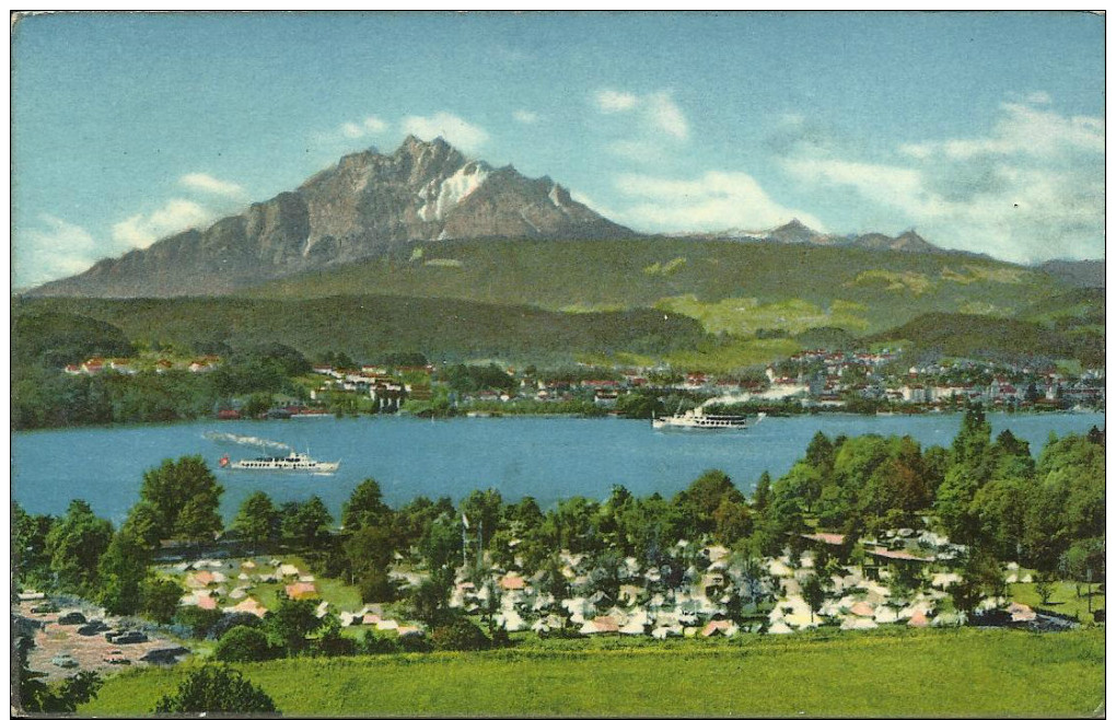 PostkaartZwitserland  116  Zeltplaz Lido Luzern - Lucerne