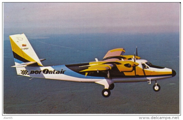 NorOntair Airlines Twin Otter Airplane, Northern Ontairo Canada Flights, C1970s/80s Vintage Postcard - 1946-....: Moderne