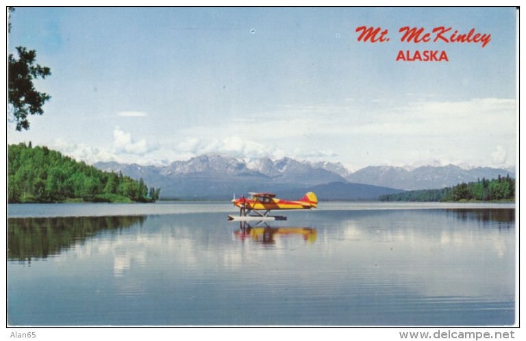 Seaplane On Lake Near Mt. McKinley Alaska, C1950s/60s Vintage Postcard - 1946-....: Ere Moderne