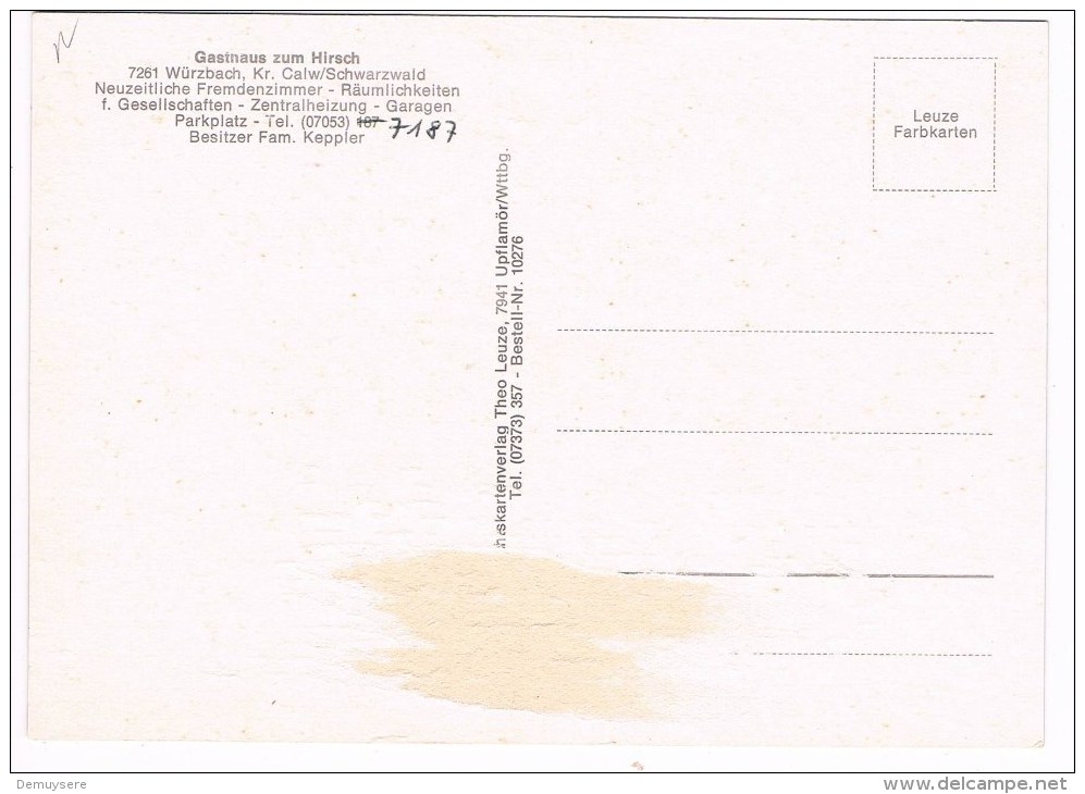 18492 Gasthaus Zum Hirsch  Wurzbach - Wurzbach