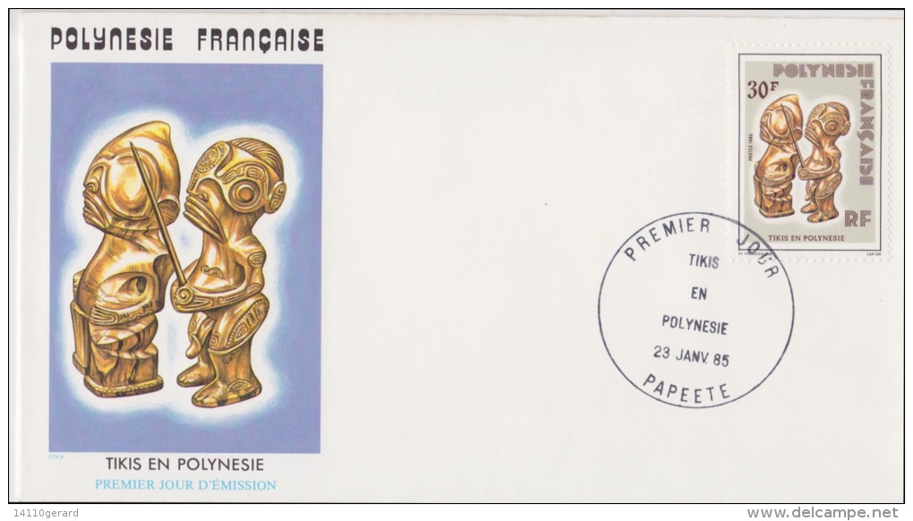 POLYNÉSIE FRANÇAISE  1ER JOUR  TIkis En Polynésie Française 23 JANVIER 1985 - Storia Postale