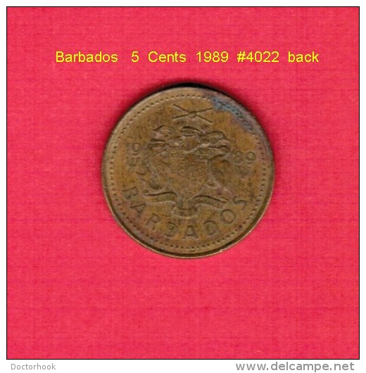 BARBADOS   5  CENTS  1989  (KM # 11) - Barbados (Barbuda)