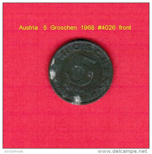 AUSTRIA   5  GROSCHEN  1968 (KM # 2875) - Austria