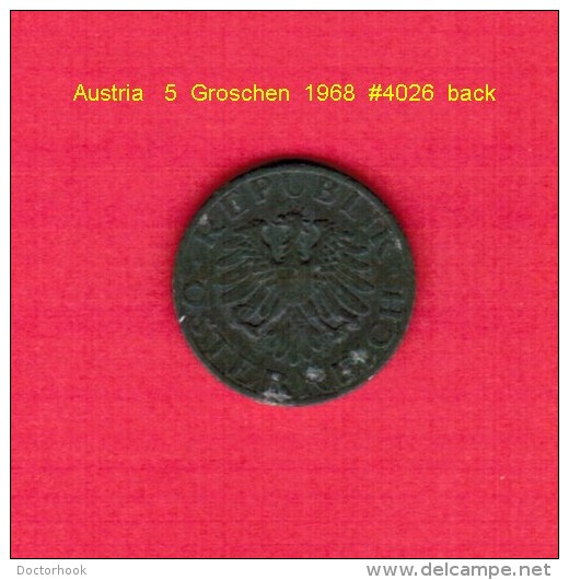 AUSTRIA   5  GROSCHEN  1968 (KM # 2875) - Austria