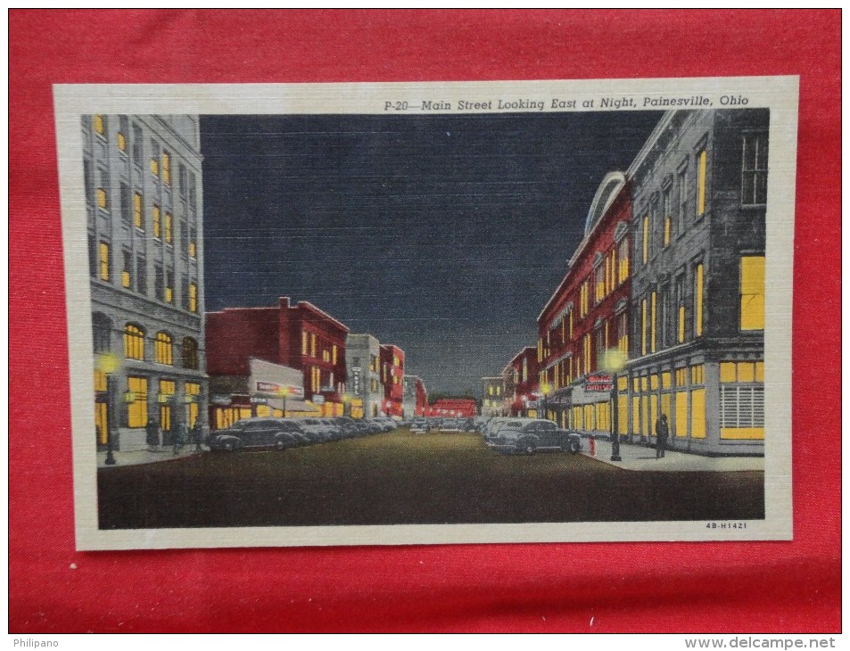 Ohio  Painesville Night View Main Street Not Mailed  Ref 1219 - Autres & Non Classés