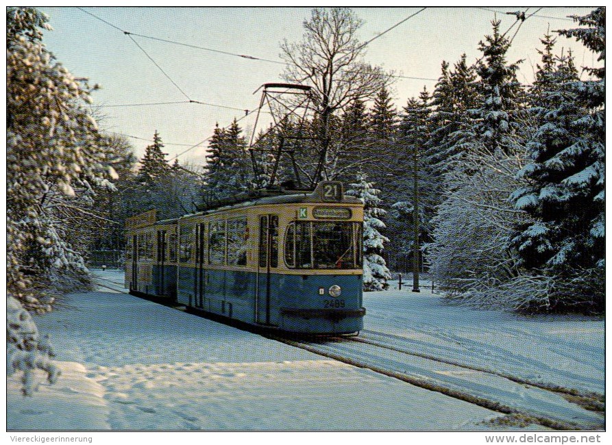 ! Moderne Ansichtskarte Aus München, Straßenbahn Linie 21 An Der Amalienburgstraße 1983, Tramway, Bayern - Tramways