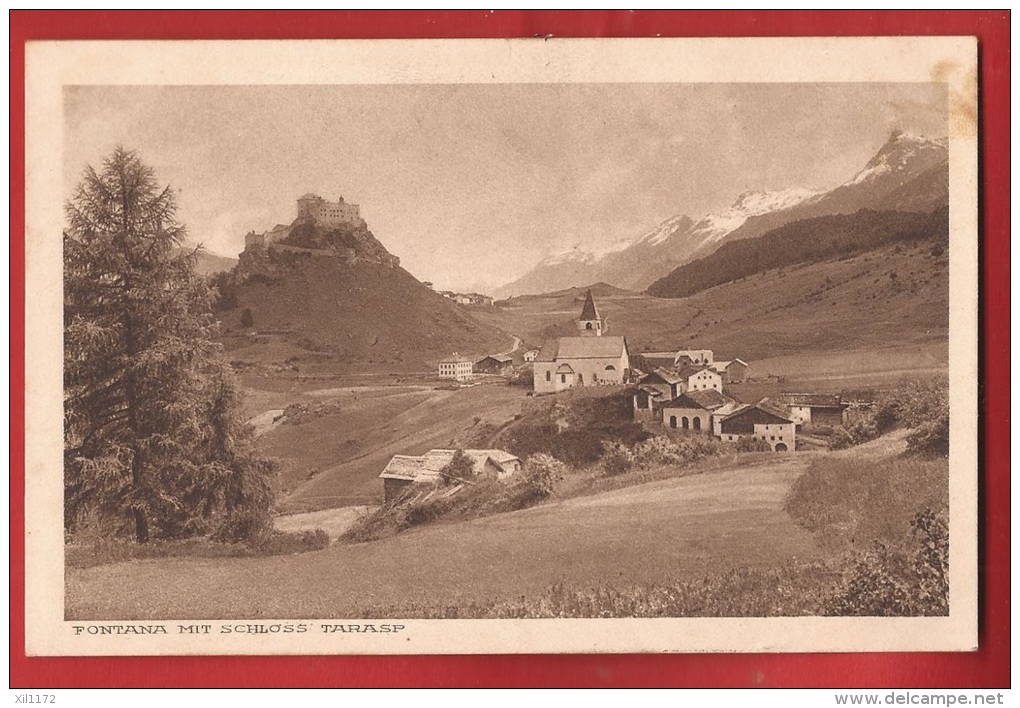 CGR1-55  Fontana Mit Schloss Tarasp  Gelaufen - Tarasp