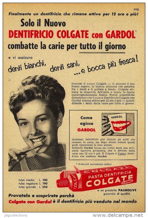 # TOOTHPASTE COLGATE PALMOLIVE 1950s Advert Pubblicità Publicitè Reklame Dentifricio Zahnpaste Oral Dental Healthcare - Medical & Dental Equipment