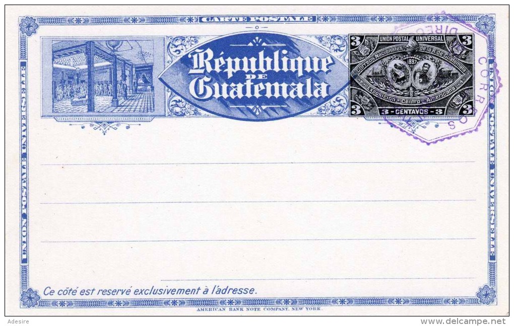 1897 - GUATEMALA - 3 Centavos Ganzsache ** Auf Postkarte - Sehr Gute Erhaltung - Guatemala