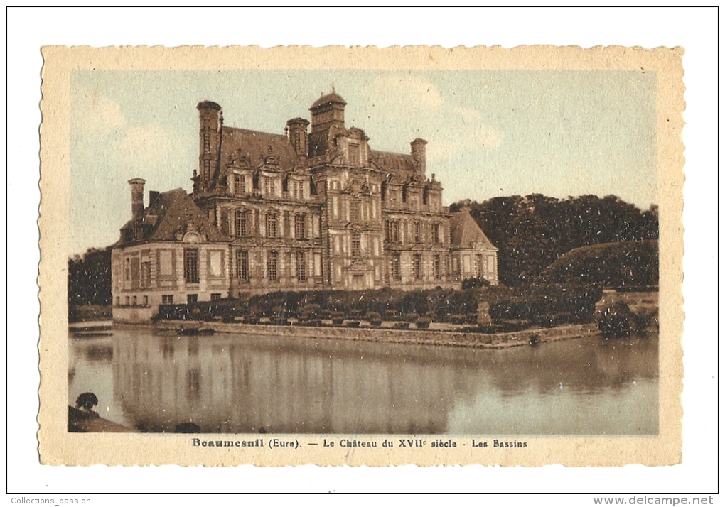 Cp, 27, Beaumesnil, Le Château Du XVIIè S., Les Bassins - Beaumesnil