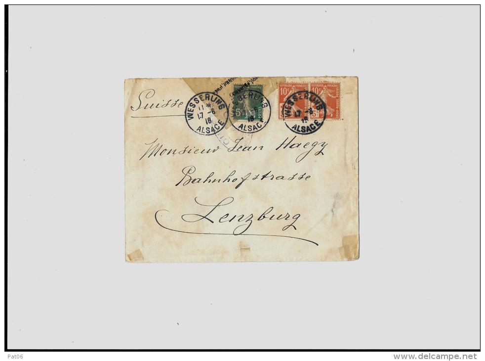 68 &ndash; Haut Rhin  &laquo; WESSERLING &raquo;      LSE - 20gr. &ndash; Tarif UPU &laquo; SUISSE &raquo; à 25c. (1.5.1 - Storia Postale