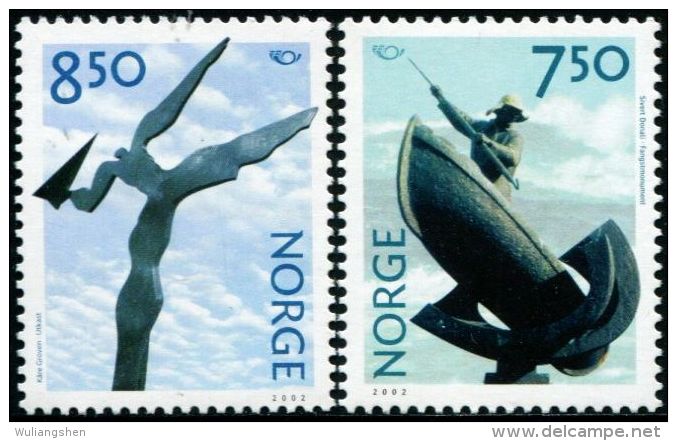 NE3854 Norway 2002 Contemporary Sculpture 2v MNH - Unused Stamps