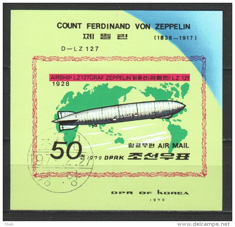 Korea North 1979 Mi Block 55B  UNDENTED  ZEPPELIN - Zeppelins