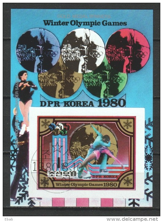 Korea North 1980 Mi Block 80B  UNDENTED - Hiver 1980: Lake Placid