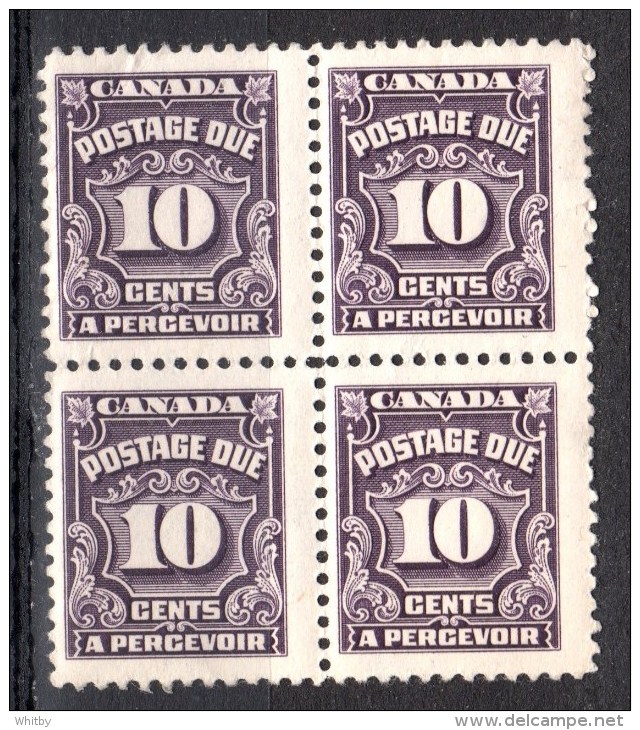 Canada 1935 10 Cent Postage Due Issue #J20 Block Of 4 MNH - Portomarken