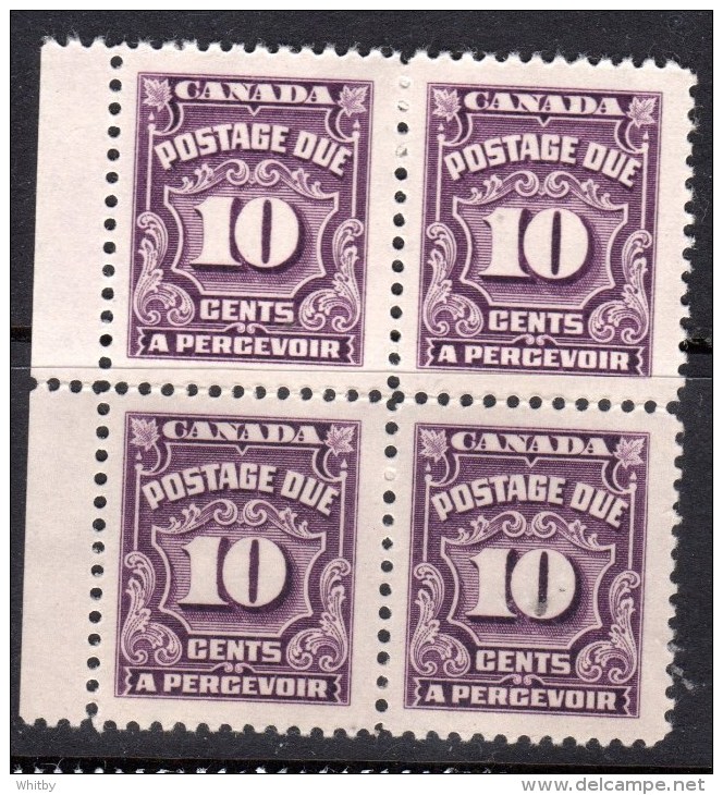 Canada 1935 10 Cent Postage Due Issue #J20a Block Of 4 MNH - Port Dû (Taxe)