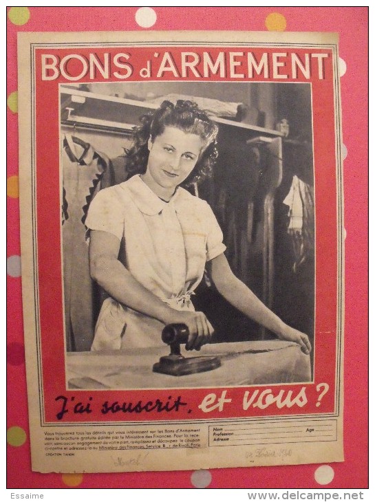 Pub Pour Les Bons D´armement. Match Du 8 Février 1940 - Documents Historiques