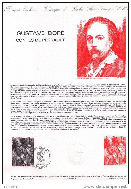 Document Philatélique Officiel Premier Jour, Gustave Doré, « Contes De Perrault », 1983 - Grabados