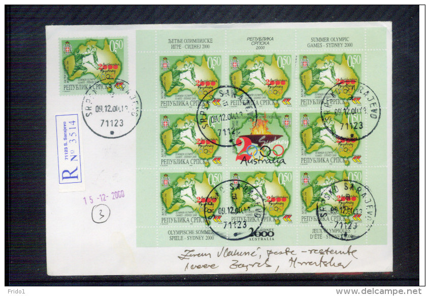 Bosnia And Herzegowina 2000 Sydney Olympic Games Registered Letter Scarce - Ete 2000: Sydney