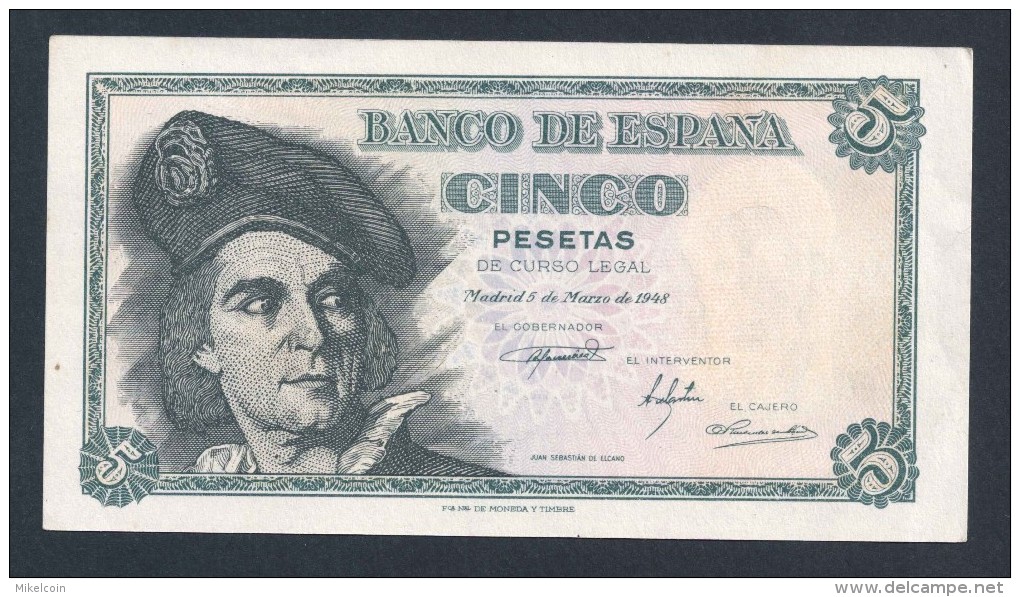 (B0740)  - 5 PESETAS - 1948 - EBC - 5 Pesetas