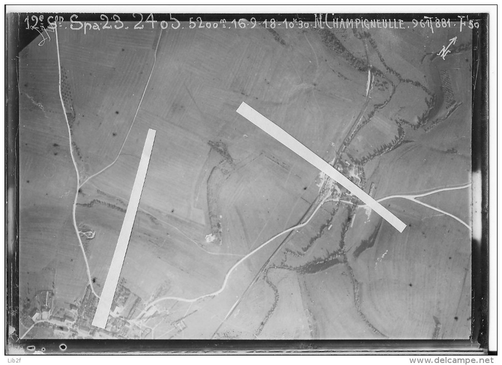 Champigneulle Ardennes Argonne 16/9/18 4 Vues Aériennes Françaises 1914-1918 14-18 Ww.1 WW.I 1 Wk - War, Military