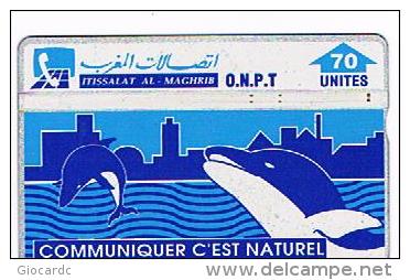 MAROCCO (MOROCCO) - L & G  - O.N.P.T. ITISSALAT AL MAGHRIB  - DELFINI (DOLPHIN) CODE 412K    - USED)- RIF. 2539 - Delfines