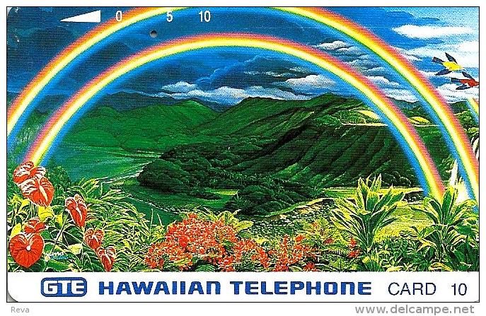 HAWAII 10 UNITS RAINBOW OVER MOUNTAINS LANDSCAPE BIRD TAMURA ISSUED 1990's READ DESCRIPTION !! - Hawaï