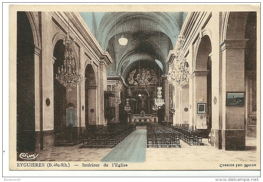 CPA 13 EYGUIERES INTERIEUR DE L'EGLISE JOLI PLAN - Eyguieres