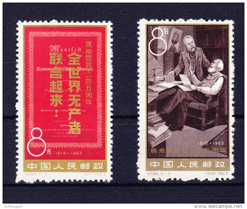 1963 China  Geburtstag Von Karl Marx Mi.# 700+701 **   Postfrisch - Unused Stamps