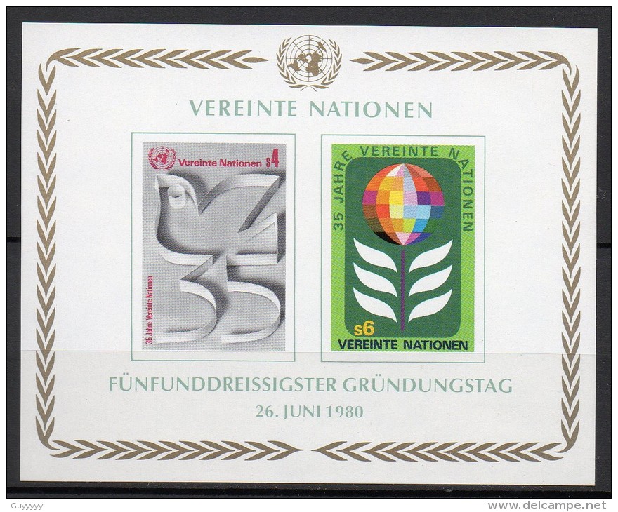 Nations Unies (Vienne) - Bloc Feuillet - 1980 - Yvert N° BF 1 ** - Blocs-feuillets