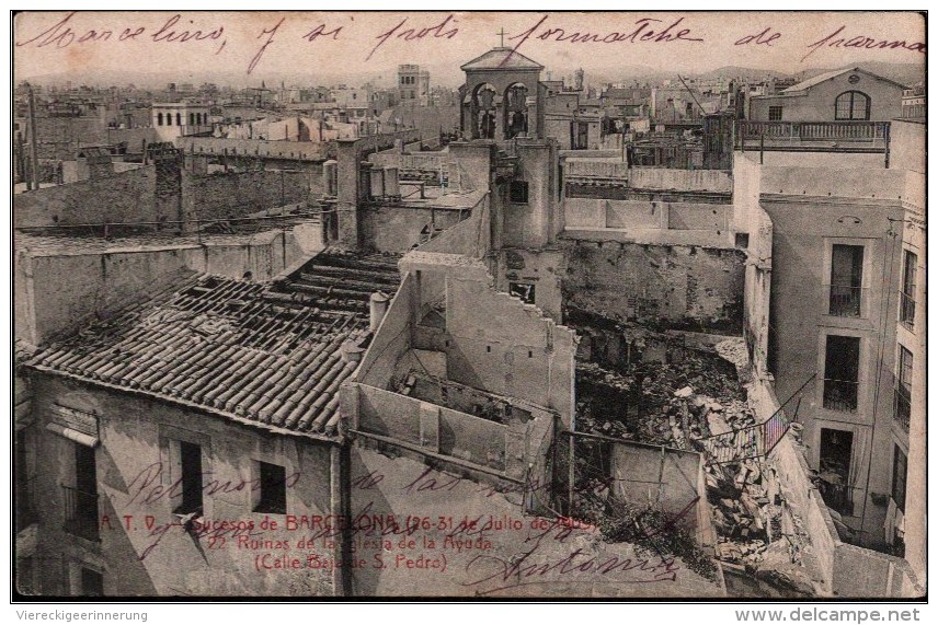 ! 1909 Old Postcard, Barcelona , Erdbeben, Earthquake, Katalonien - Barcelona