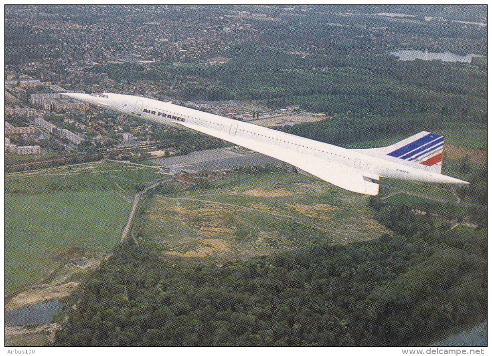 CONCORDE AIR FRANCE EN VOL - Non Circulée - - 1946-....: Moderne