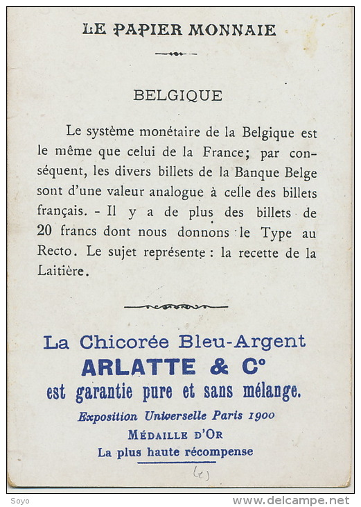 Papier Monnaie Belgique 20 Francs Billet Attelage De Chien Chromo Pub Chicorée Arlatte Cambrai - Monnaies (représentations)