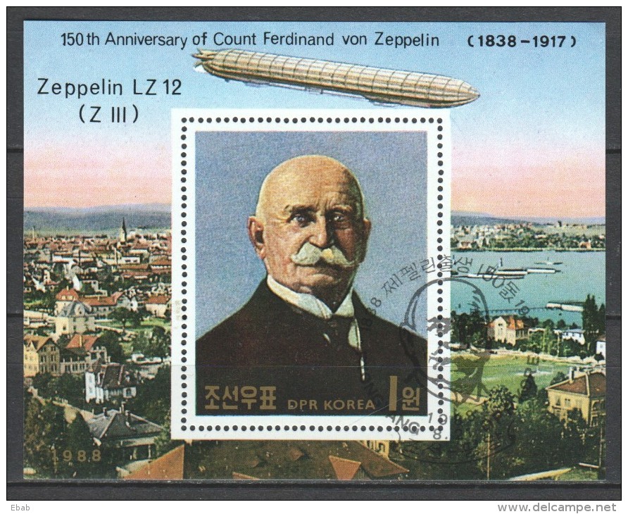 Korea North 1988 Mi Block 237 - Zeppelins