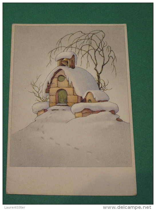 Carte Illustrée Chapelle Sous La Neige - Autres & Non Classés