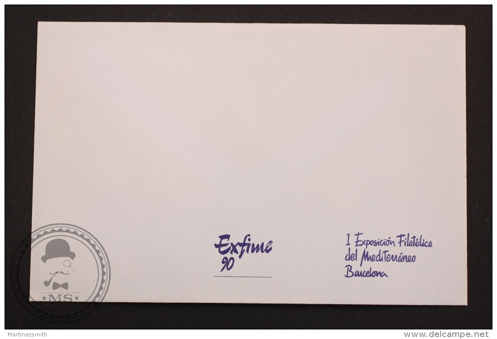 Spain, Deluxe Proof Sheet EXFIME 90, Joan Miró Monument  - I Exposición Filatelica Del Mediteráneo Barcelona - Blocks & Sheetlets & Panes