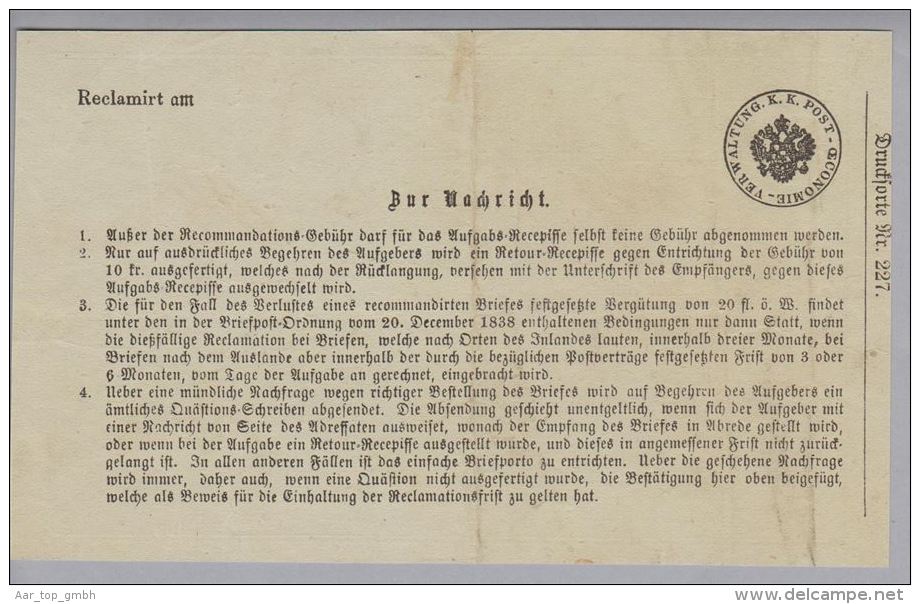 Heimat Tschechien Lichten 1882-01-15 (Lichnovu Bruntälu) Aufgabeschein) - ...-1918 Prephilately