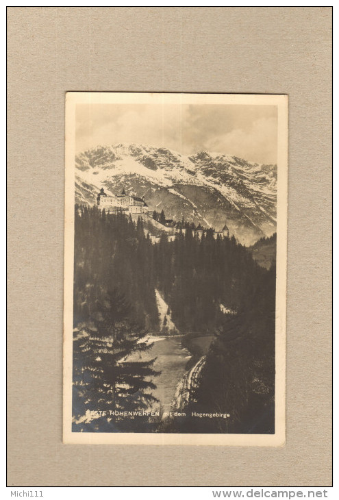 Feste Hohenwerfen Mit Dem Hagengebirge 1925 Gel. Nach Deutschland 2 Bilder - Werfen