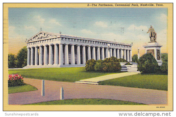 The Parthenon Centennial Park Nashville Tennessee 1951 Curteich - Nashville