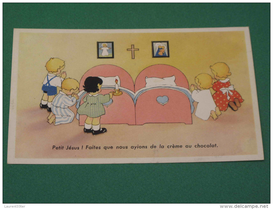 Carte La Prière " Petit Jésus ! Faites Que Nous Ayons De La Crème Au Chocolat" - Humorous Cards