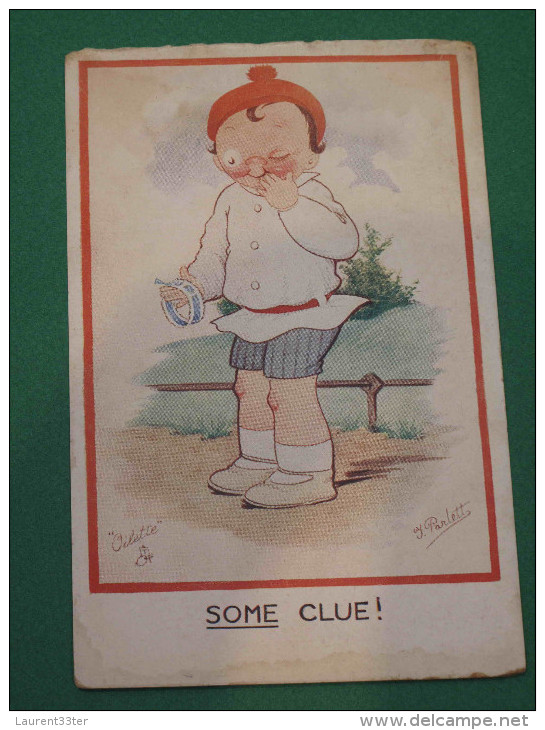 Carte Anglaise " Some Clue" Oilette Signé J Parlett - Humorous Cards