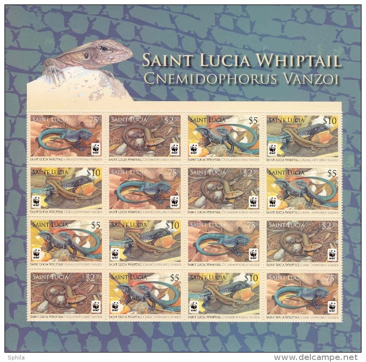 St. Lucia 2008 WWF – St. Lucia Whiptail Miniature Sheet MNH - St.Lucie (1979-...)