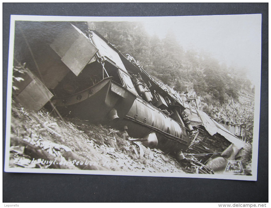 AK LEOBEN Eisenbahn Zug Katastrophe Ca.1932  //  D*11093 - Leoben