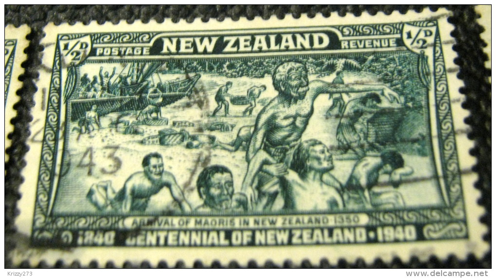 New Zealand 1940 Arrival Of Maori People 0.5d - Used - Oblitérés