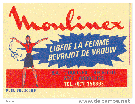 PUBLIBEL 2668°: (MOULINEX) : VROUW,FEMME,WOMAN,GOSSELI ES, - Publibels