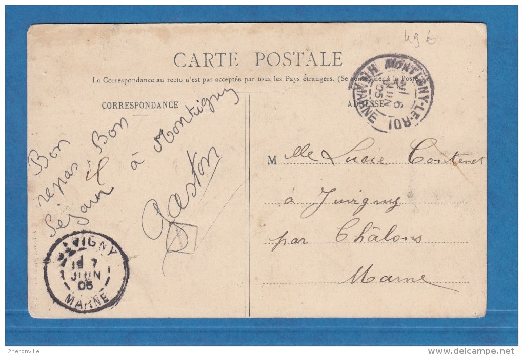 CPA - MONTIGNY Le ROI - Le Magasin  Ch. CONTET & Fils - Publicité Maggi - 1905 - TOP RARE - Montigny Le Roi