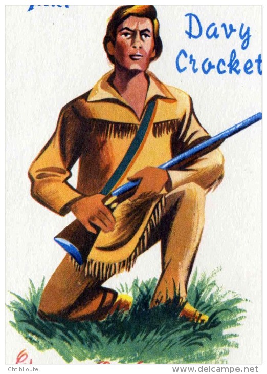 WALT DISNEY     " DAVY CROCKETT  "  OFFERT PAR LE CHOCOLAT TOBLER        CPA  9 X 14   TBE PROCHE DU NEUF - Autres & Non Classés